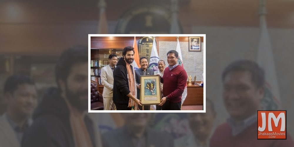 Varun Dhawan, Kriti Sanon meet Arunachal CM.