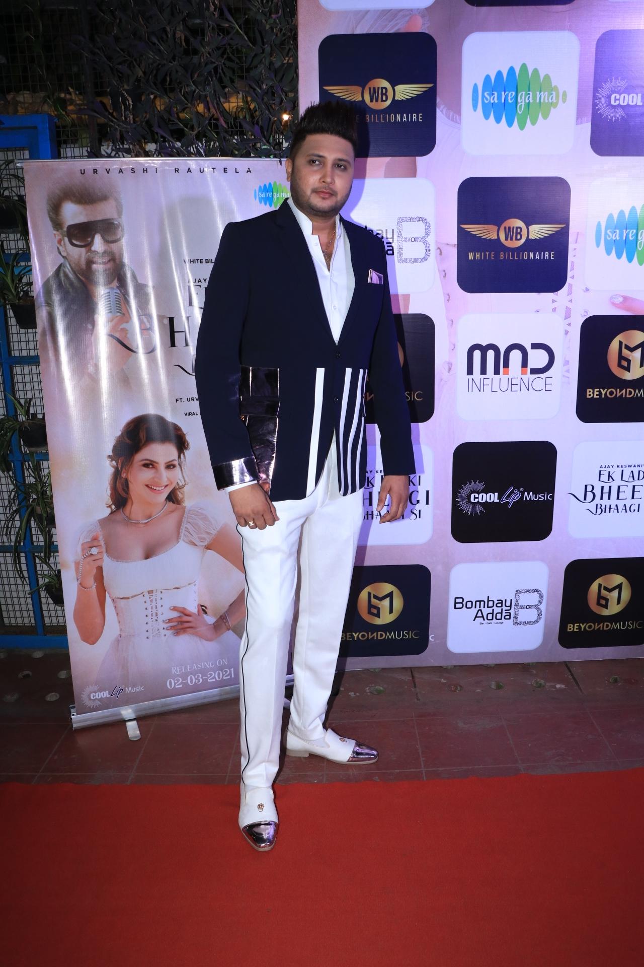 Mumbai: Launch Celebration Of Ek Ladki Bheegi Bhaagi Si Featuring Ajay Keswani & Urvashi Rautela on Monday 01st March 2021.(Photo: IANS)