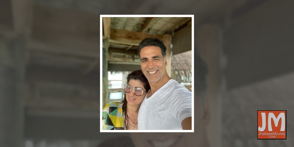 Actor Akshay Kumar posted a refreshing picture with wife Twinkle Khanna. In the Instagram image Akshay posted on Thursday, the couple is seen enjoying time off work.
