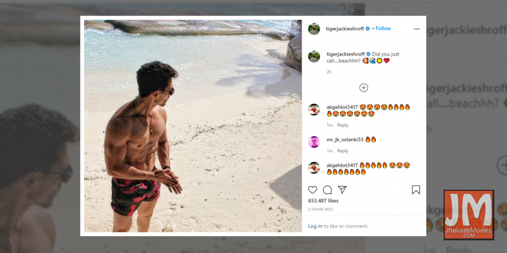 Tiger Shroff flaunts shirtless beef in new monochrome photo.