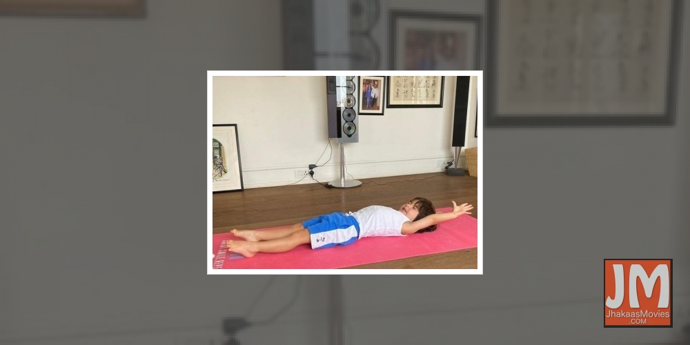 Kareena Kapoor shares picture of Taimur doing yoga.
