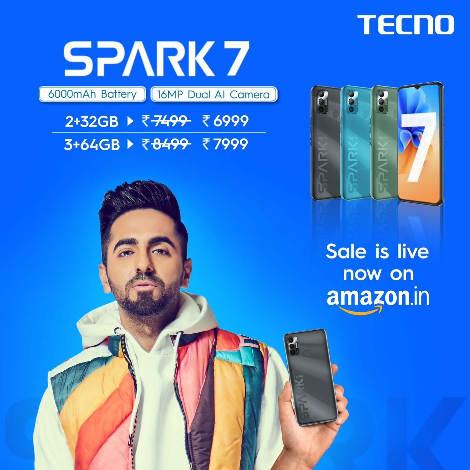 TECNO SPARK 7 goes live for sale on Amazon.