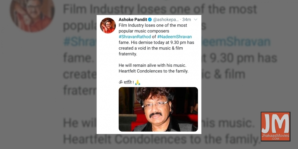 Bollywood mourns demise of composer Shravan Rathod