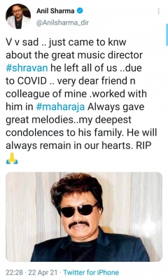 Bollywood mourns demise of composer Shravan Rathod