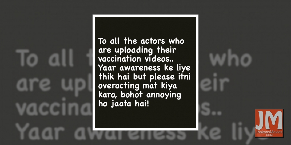 Asha Negi takes a jibe at celebs posing while getting the jab