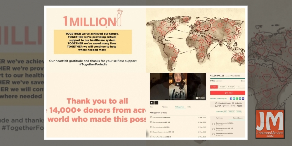 Priyanka Chopra: Over 14,000 good Samaritans helped us raise $1mn.