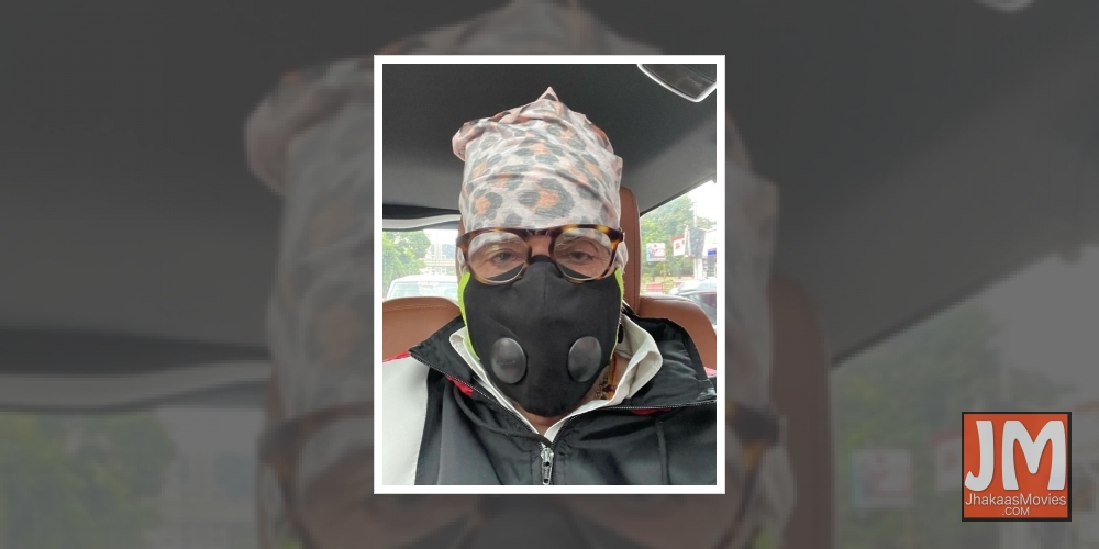 Big B at first day of shoot after lockdown2.0.