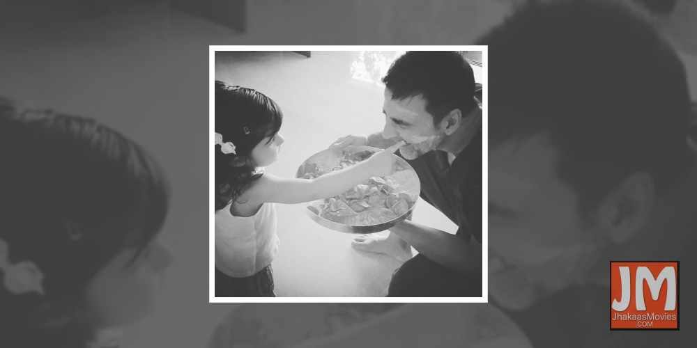 Twinkle shares Akshay Kumars photo with daughter says he is her wall.