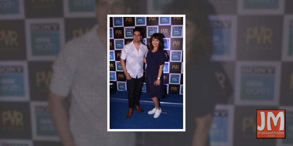 Mumbai: Actor Karan Mehra along with his wife Nisha Rawal at the screening of Sony BBC Earth's film 