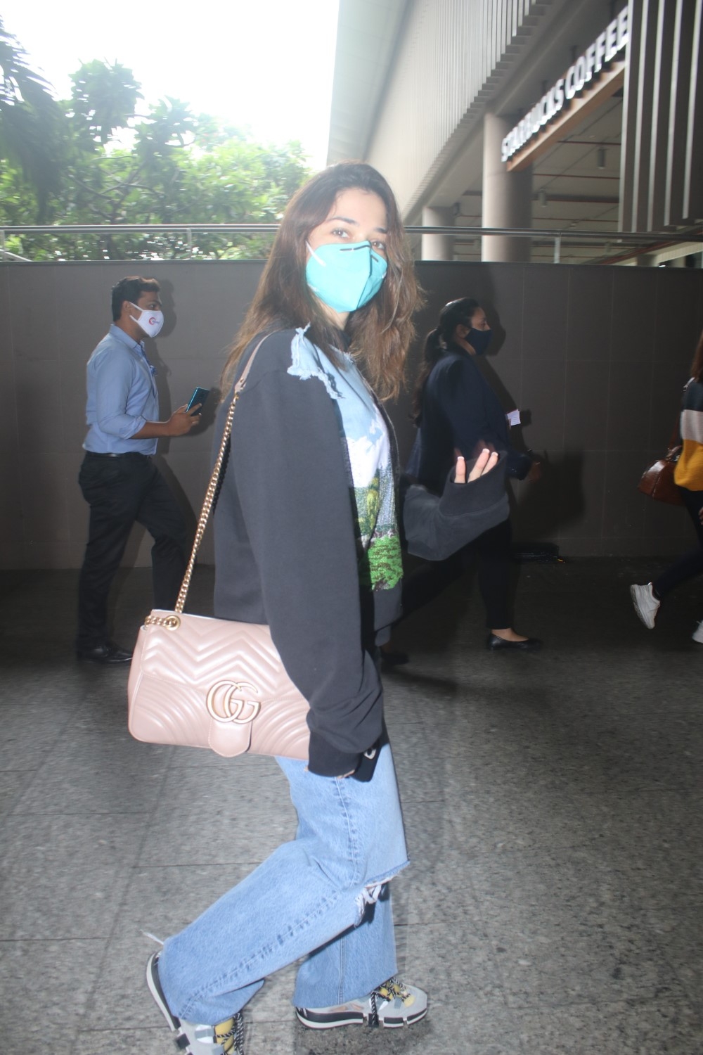 Mumbai: Indian actress Tamanna Bhatia Spotted at Airport Arrival on Thursday July 15, 2021.(Photo: Sanjay Tiwari/IANS)