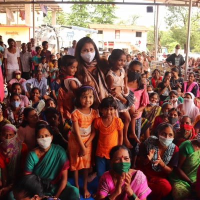 URMILA MATONDKAR spreads radiance in gloomy flood-ravaged villages of Raigad & Ratnagiri