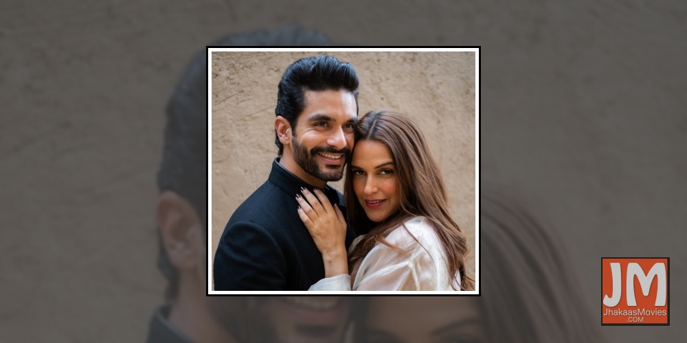 Actors Neha Dhupia and Angad Bedi.