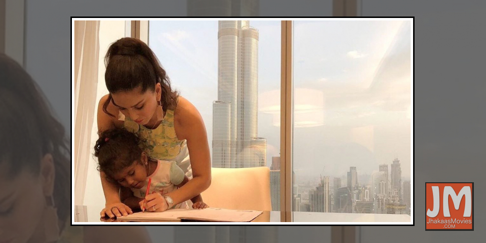 Mumbai: Actress Sunny Leone seen at Juhu in Mumbai on Aug 17, 2019.