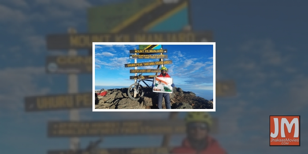 Cyclist reaches top of Kilimanjaro, unveils Sonu Sood poster