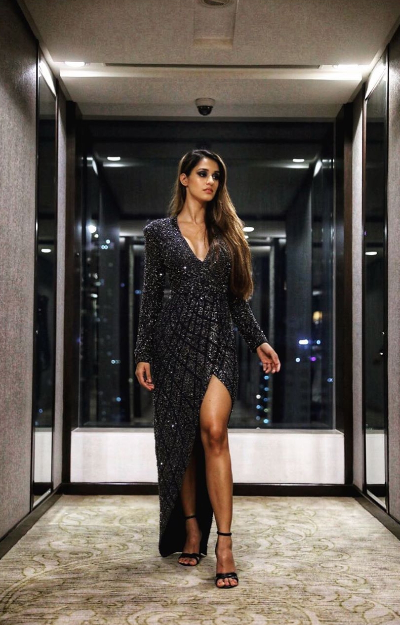 Actress Disha Patani slayed the Lakme Fashion Week Winter/Festive 2019 in a black sparkling outfit.