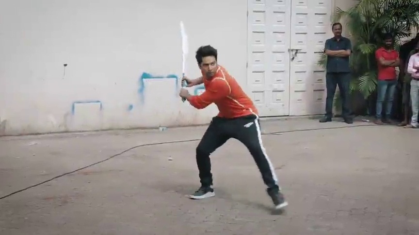 Actor Varun Dhawan with Cricket legend Sachin Tendulkar.