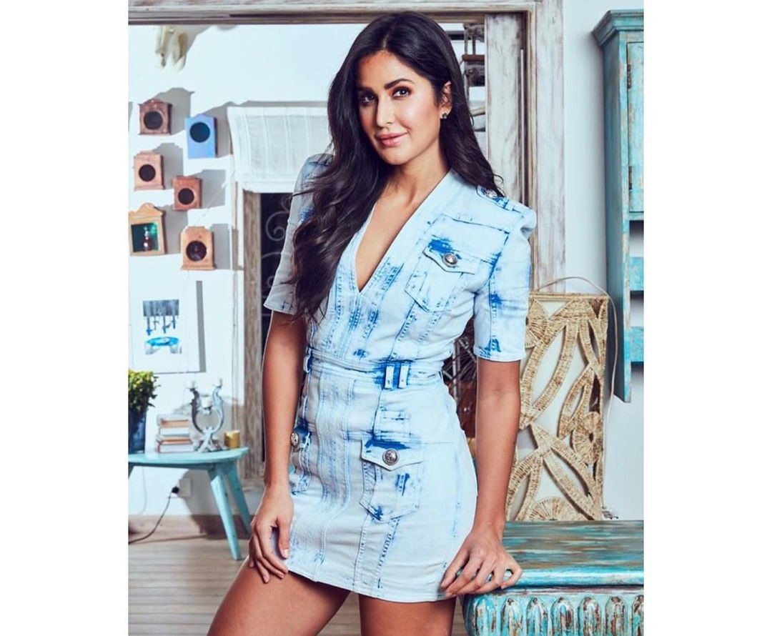 Bollywood actress and fashionista Katrina Kaif's photograph in a denim dress is winning hearts on social media. Katrina chose a faded denim short dress to make a statement during an appearance at an event here.