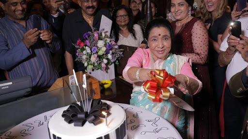 Dubai: Singer Asha Bhosle celebrates her birthday in Dubai. (Photo: IANS)