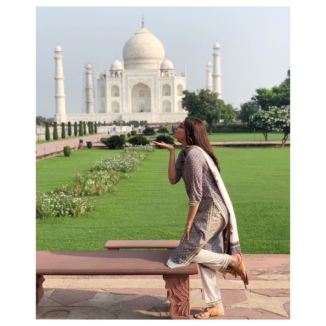 Actress Kajal Aggarwal is visiting the Taj Mahal for the first time and is mesmerised by its beauty. The actress has flooded her Instagram with photos clicked at the stunning heritage monument where she can be seen striking various poses.