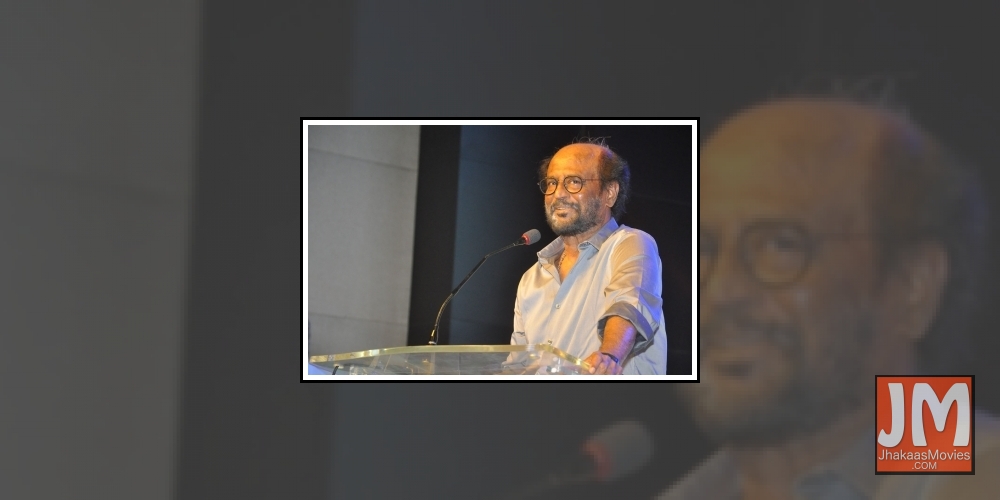 Hyderabad: Actor Rajinikanth during the interview for his upcoming film 