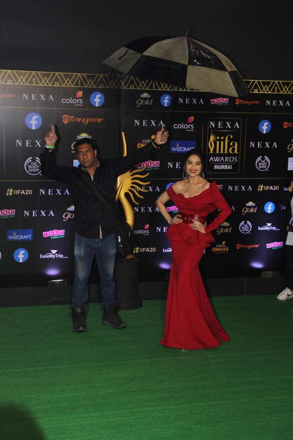Mumbai: Actress Madhuri Dixit at the Green Carpet of 20th IIFA Awards, in Mumbai on Sep 18, 2019. (Photo: IANS)