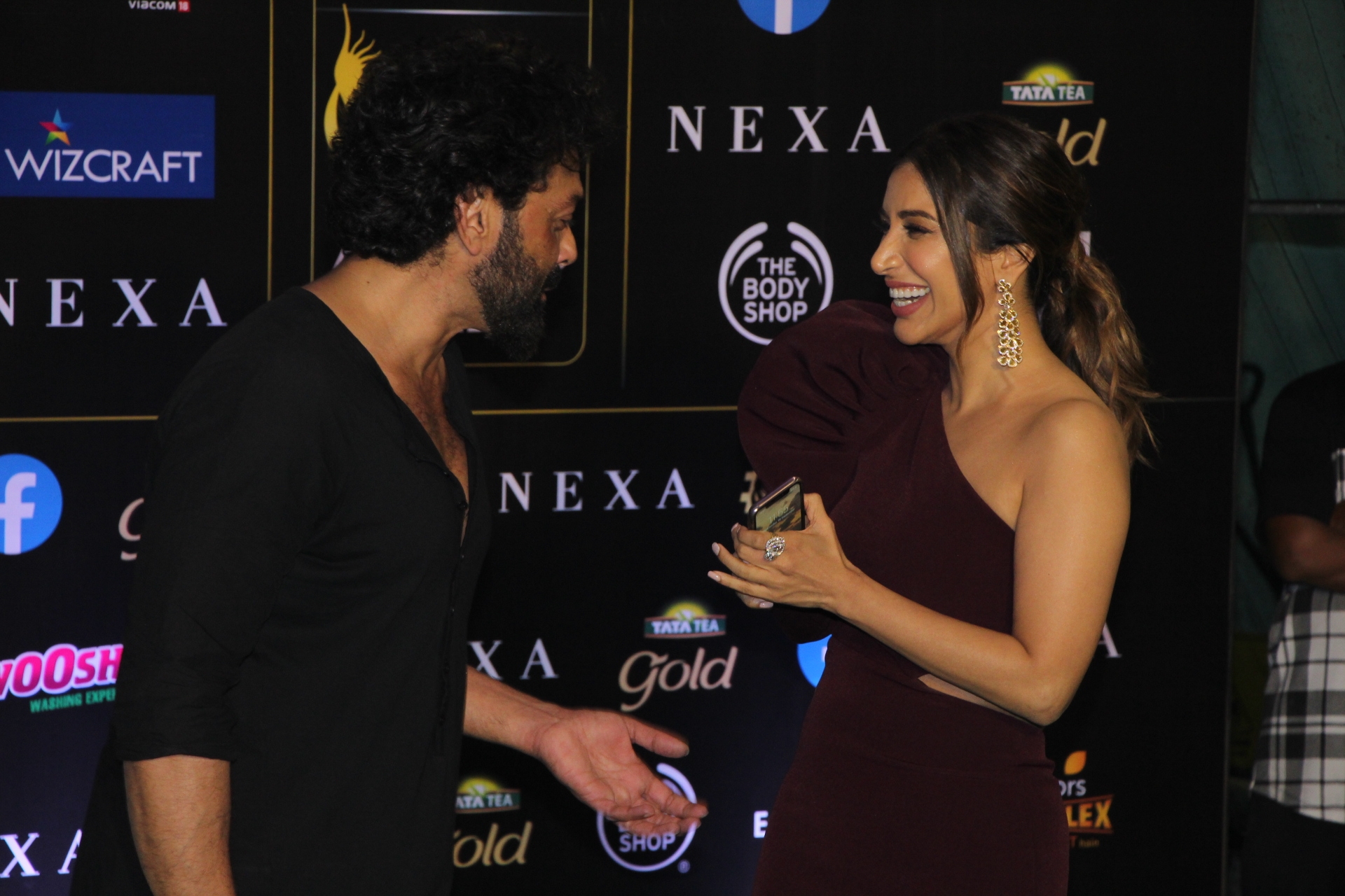 Mumbai: Actor Bobby Deol with singer Sophie Choudry at the Green Carpet of 20th IIFA Awards, in Mumbai on Sep 18, 2019. (Photo: IANS)