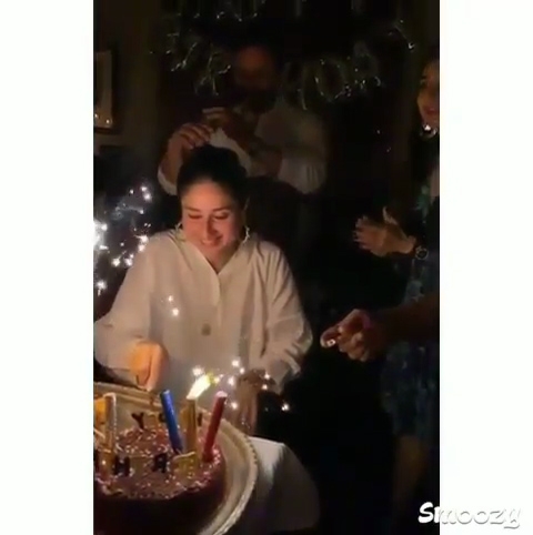 Bollywood star Kareena Kapoor cut the birthday cake on September 21. In a viral video, Kareena's husband Saif Ali Khan, son Taimur and sister Karisma Kapoor are among guests wishing the "Veere Di Wedding" actress.