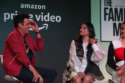 Mumbai: Actors Manoj Bajpayee and Priyamani at the launch of their web series 