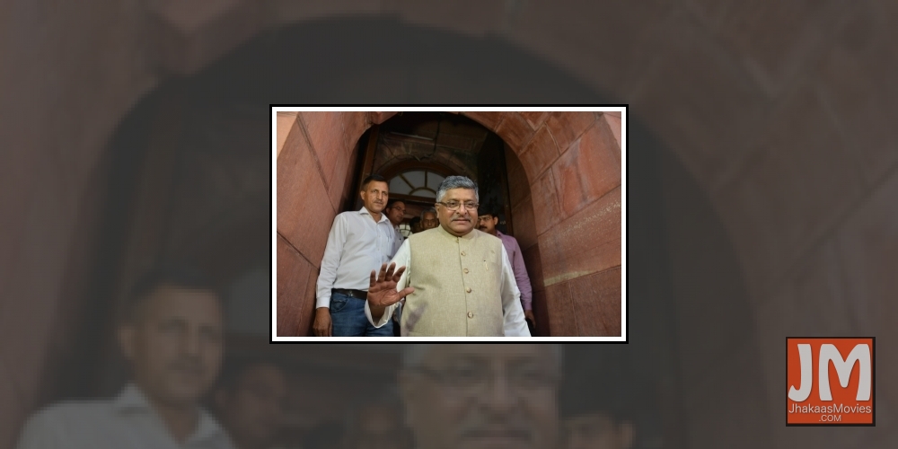 New Delhi: Union Law and Justice, Communications and Electronics and Information Technology Minister Ravi Shankar Prasad at Parliament in New Delhi on July 30, 2019. The Triple Talaq bill criminalising instant divorce in the Muslim community that was intr