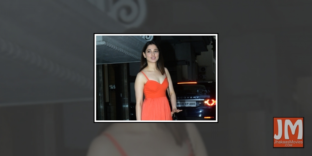 Mumbai: Actress Tamannaah Bhatia seen in Mumbai's Juhu, on May 12, 2019.