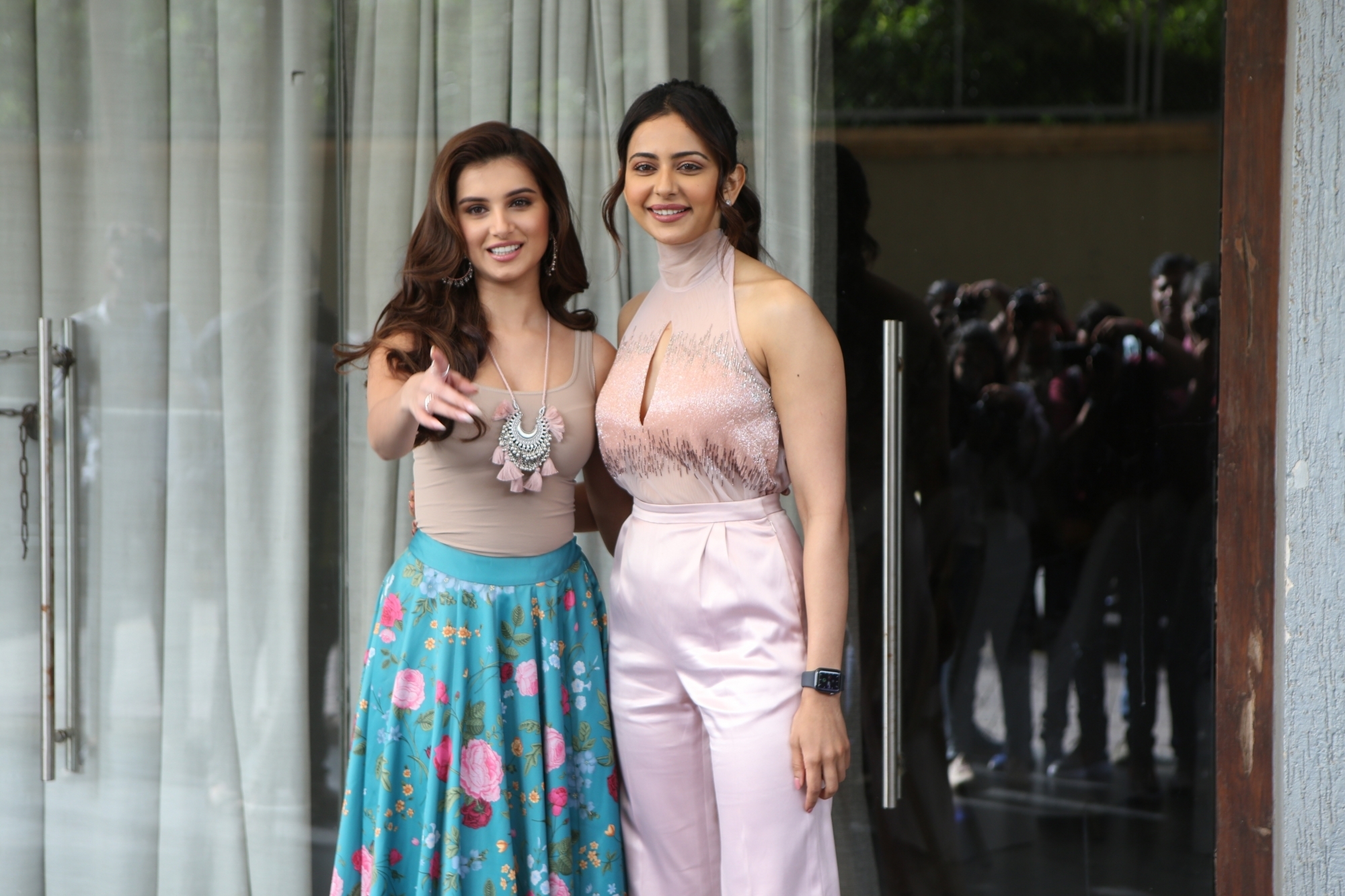 Mumbai: Actresss Rakul Preet Singh and Tara Sutaria during promotions of upcoming film "Marjaavaan" in Mumbai on Oct 31, 2019. (Photo: IANS)