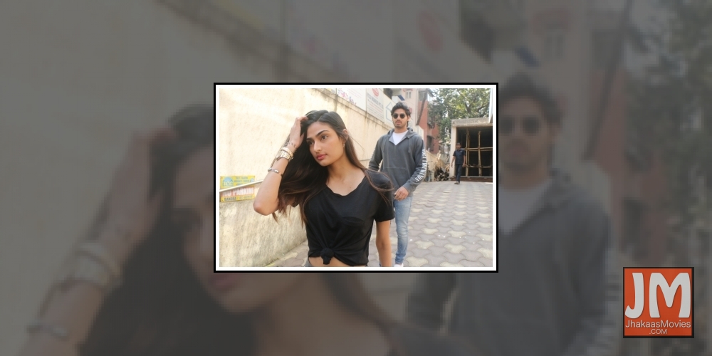 Mumbai: Actress Athiya Shetty and Aahan Shetty seen at Bandra in Mumbai on Jan 30, 2018.