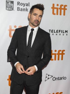 TORONTO, Sept. 9, 2018 (Xinhua) -- Actor Colin Farrell poses for photos before the premiere of the film 