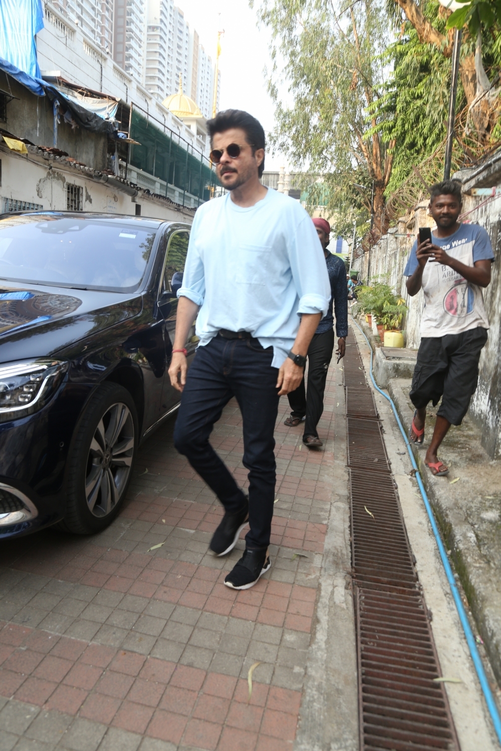 Mumbai: Actor Anil Kapoor at the funeral of Shaukat Azmi - veteran actress, wife of renowned Late Urdu poet and lyricist Kaifi Azmi and mother of actress Shabana Azmi - in Mumbai on Nov 23, 2019. (Photo: IANS)