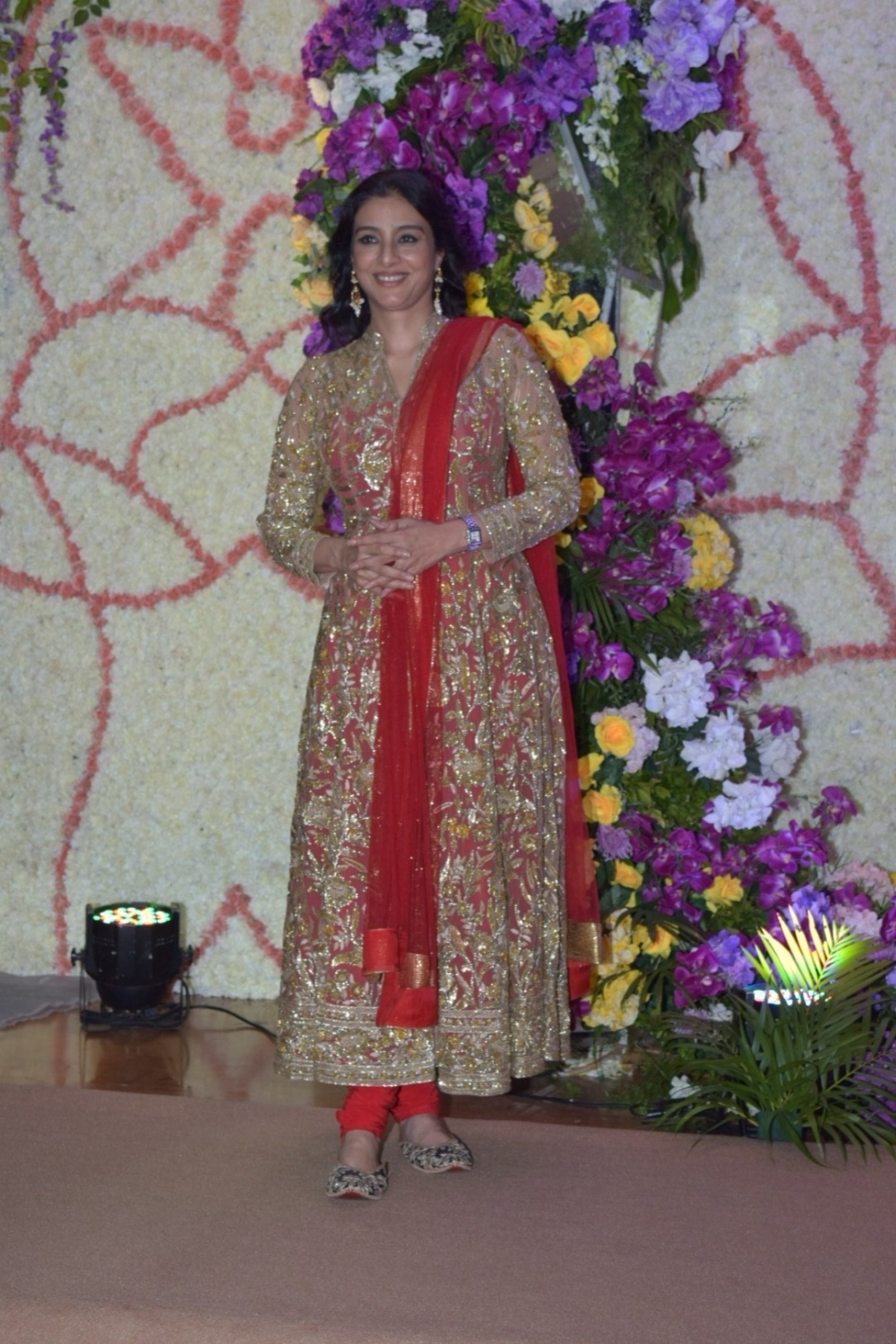 Mumbai: Actress Tabu at the wedding reception of filmmaker Sooraj Barjatya's son Devaansh Barjatya in Mumbai on Nov 29, 2019. (Photo: IANS)