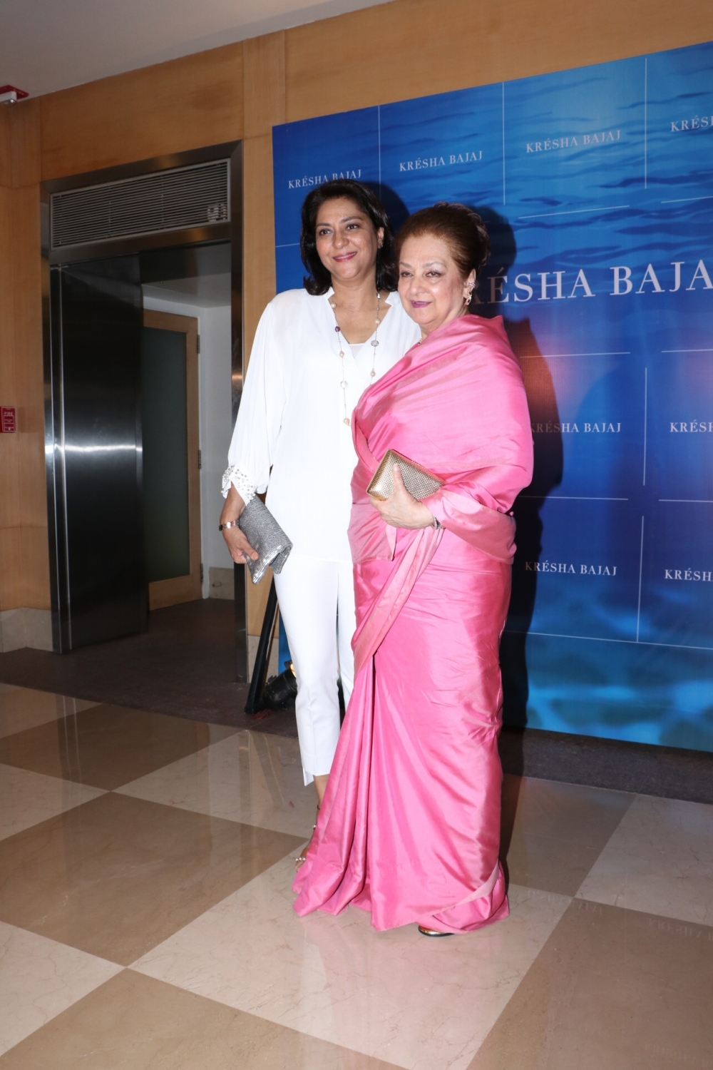 Mumbai: Congress leader Priya Dutt and actress Saira Banu arrives at the first year anniversary celebration of fashion designer Kresha Bajaj's store in Mumbai on Dec 7, 2019. (Photo: IANS)