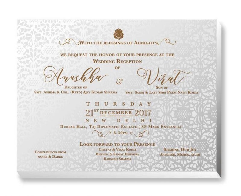 And this is what their reception card looked like