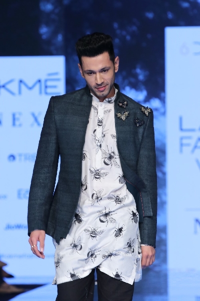 Mumbai: Actor Sahil Anand walks for 6Degree at the Lakme Fashion Week Summer/Resort 2020 grand finale, in Mumbai on Feb 16, 2020. (Photo: IANS)