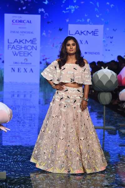 Mumbai: Indian national women's cricket team captain and showstopper Mithali Raj walks the ramp for fashion designer Payal Singhal during a show presented in association with Corcal Bone & Beauty at Lakme Fashion Week Summer/Resort 2020, in Mumbai. (Photo: IANS)