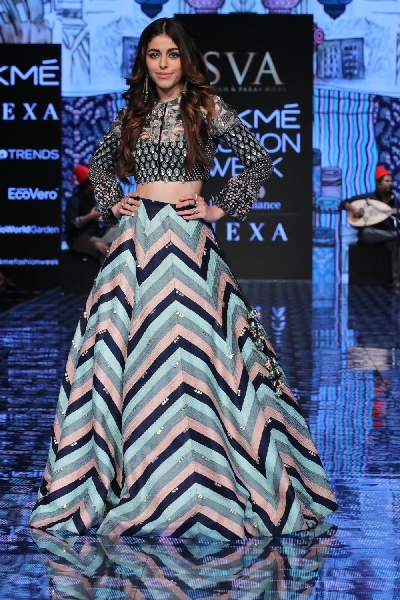 Mumbai: Actress Alaya Furniturewala walks the ramp for fashion designers Sonam & Paras Modi on Day 5 of the Lakme Fashion Week Summer/Resort 2020, in Mumbai on Feb 15, 2020. (Photo: IANS)