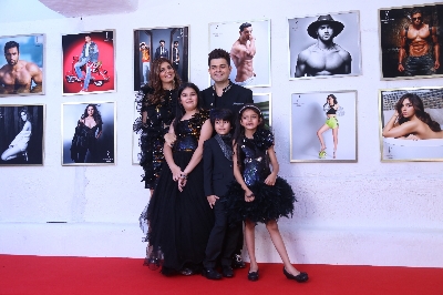 Mumbai: Fashion photographer Dabboo Ratnani with his wife Manisha D Ratnani and children Myrah Ratnani, Kiara Ratnani and Shivaan Ratnani at his calendar launch in Mumbai on Feb 17, 2020. (Photo: IANS)