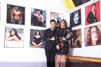 Mumbai: Fashion photographer Dabboo Ratnani with his wife Manisha D Ratnani at his calendar launch in Mumbai on Feb 17, 2020. (Photo: IANS)