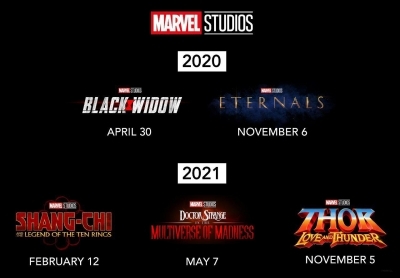 Marvel Studios India announce release dates of 2020 and 2021.