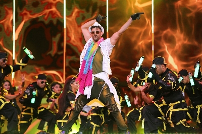 Actor Hrithik Roshan performs at the Zee Cine Awards 2020.