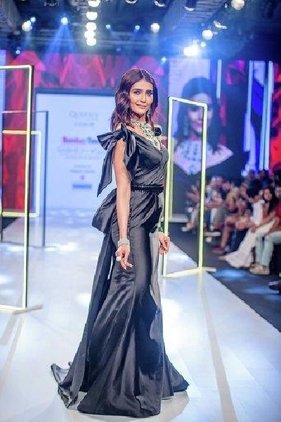 Mumbai: Actress Karishma Tanna walks the ramp on Day 2 of the Bombay Times Fashion Week 2020, in Mumbai on March 14, 2020. (Photo: IANS)