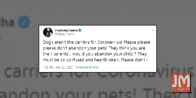 COVID-19: Bollywood urges people not to abandon pets