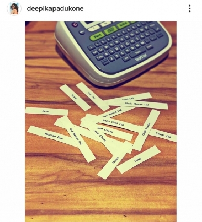 After working out and wardrobe cleaning, actress Deepika Padukone is now utilising all the free time to organise her kitchen during coronavirus lockdown. On Monday, Deepika took to her Instagram and shared a picture that shows the labels of cooking ingredients lying on her kitchen slab.