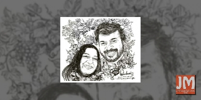Mohanlal posts sweet sketch of Mammootty and wife on their wedding anniversary