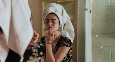 The beauty ritual of exfoliating.