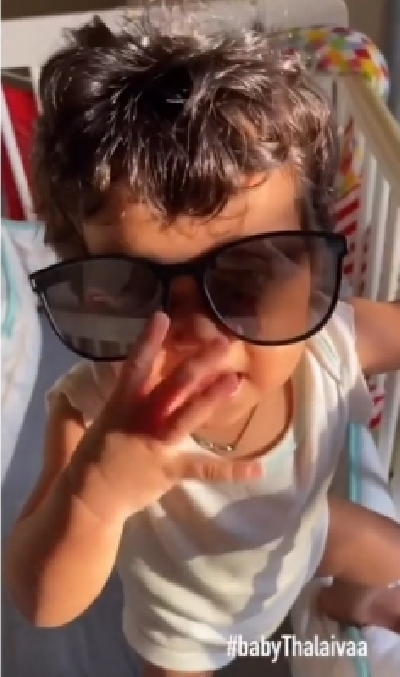 Sameera hilariously compares daughter to Rajinikath.